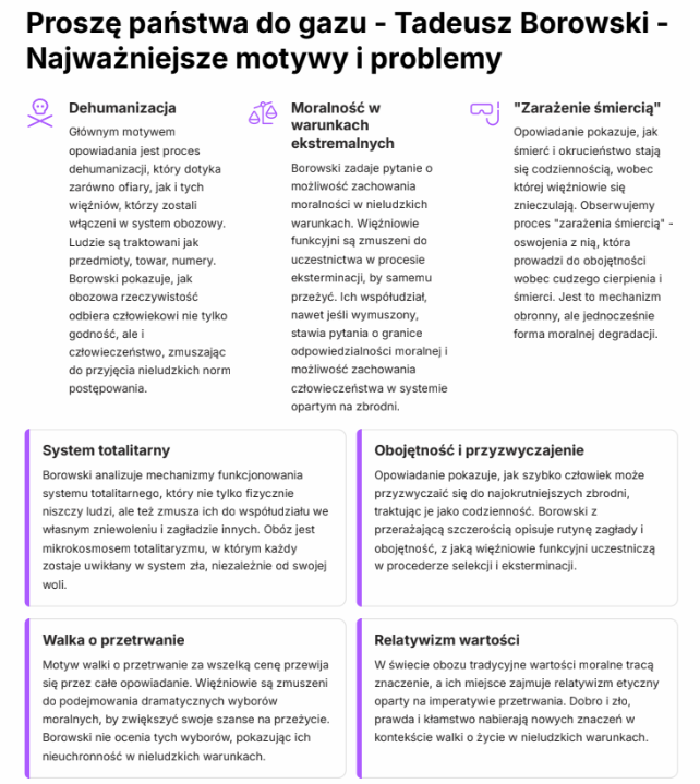 Proszę państwa do gazu — najważniejsze motywy i problemy